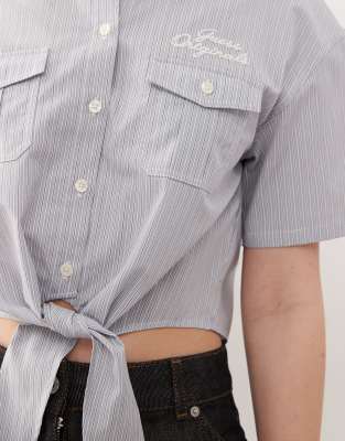 Guess Originals Striped Shirt In Gray