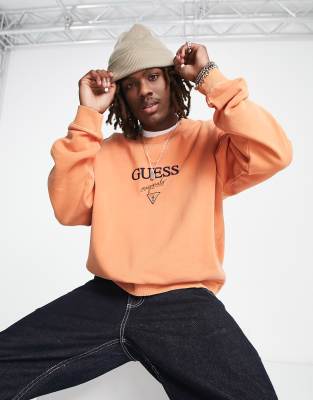 Guess Originals - Sweat avec logo sur le devant - Orange 