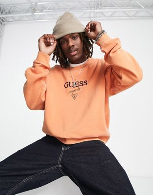 Guess Originals sweatshirt with chest logo in orange