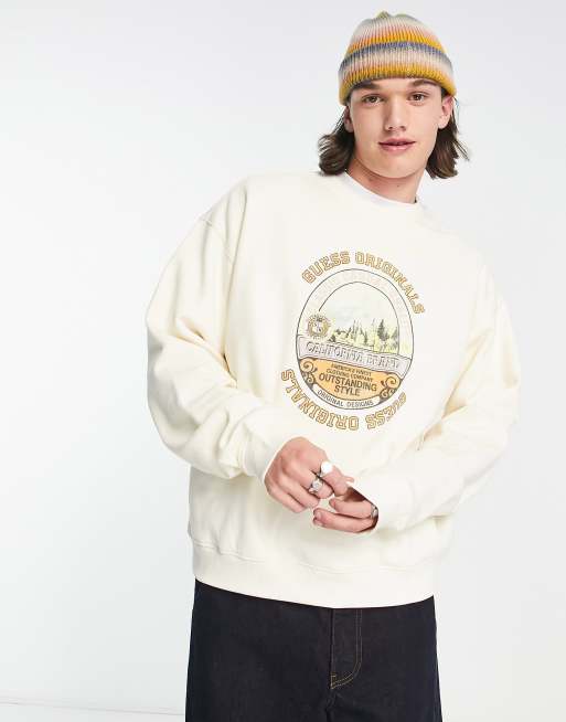 Guess Originals sweatshirt with retro chest logo in cream