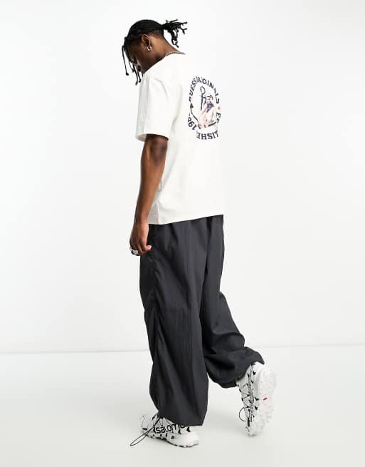 Guess Originals - T-shirt à logo et détail marin - Blanc