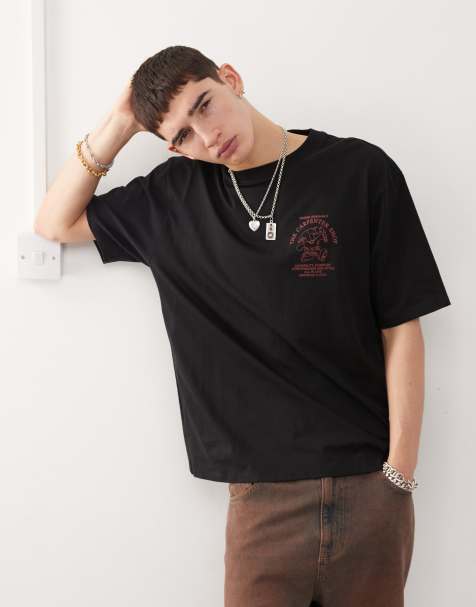 Guess Originals t-shirt in black with carpenter shop chest and back print - view 1