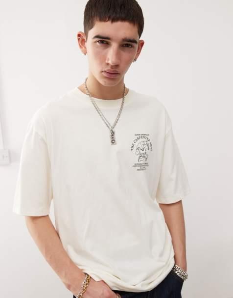 Guess Originals t-shirt in white with carpenter shop chest and back print - view 1