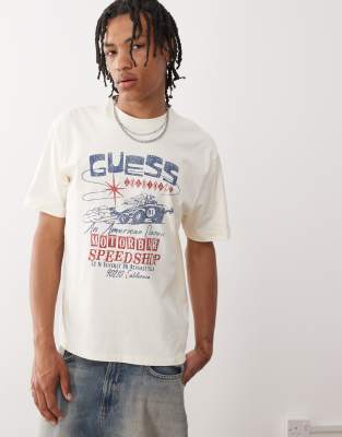 Originals T-shirt in white with moto print