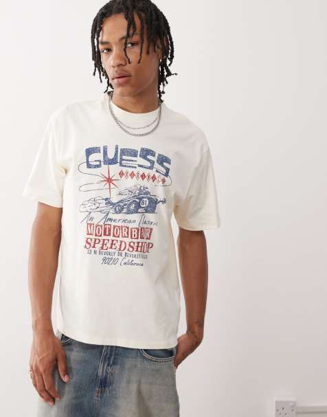 Guess Originals T-shirt in white with moto print - view 1