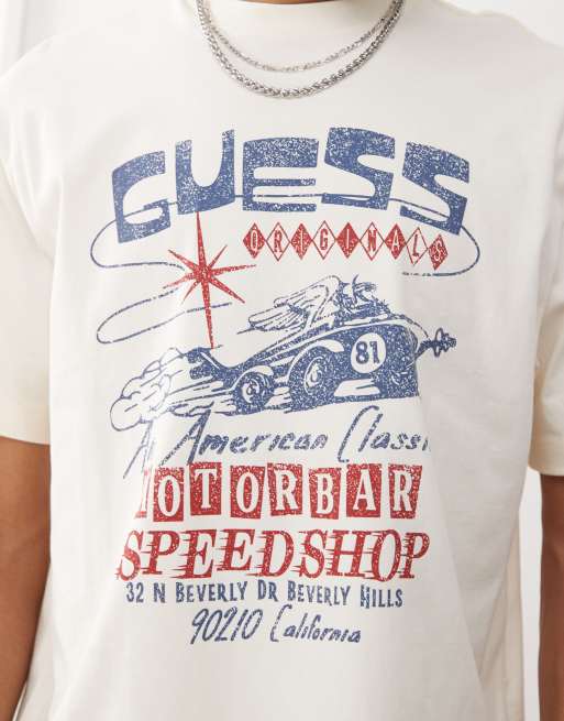 Guess Originals t-shirt in white with moto print, 2 of 4