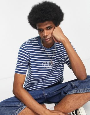 Guess Originals t-shirt with chest logo in blue stripe - ASOS Price Checker