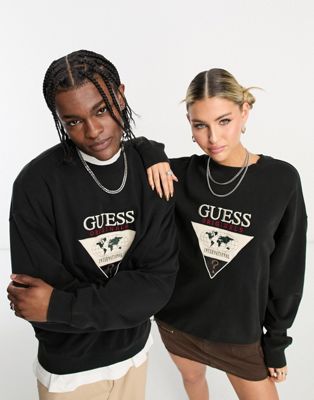 Guess Originals triangle logo crew neck sweater in green - ASOS Price Checker