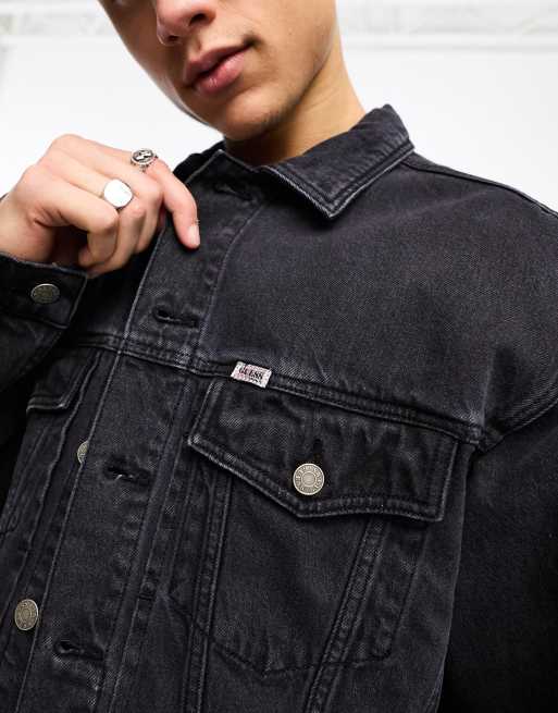 Black guess denim sales jacket