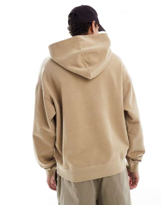 Guess Originals unisex Baker pullover hoodie in light brown ASOS