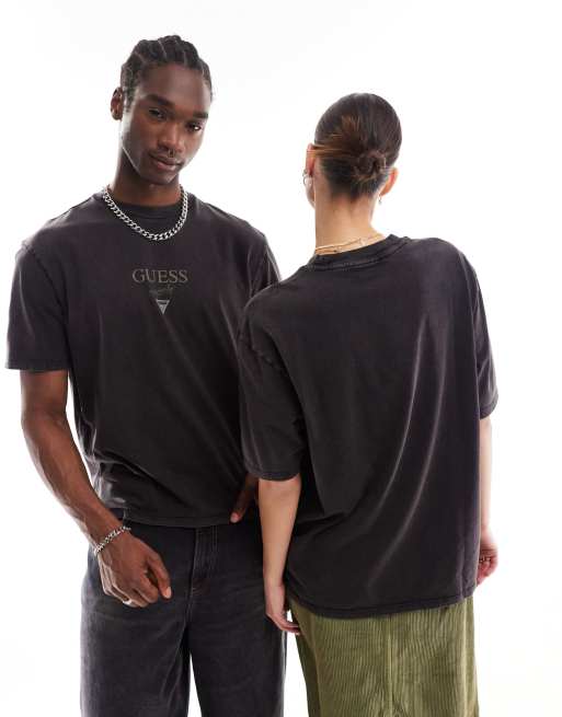 GUESS Originals - Unisex - Baker - Sort T-shirt med logoprint, 3 af 4