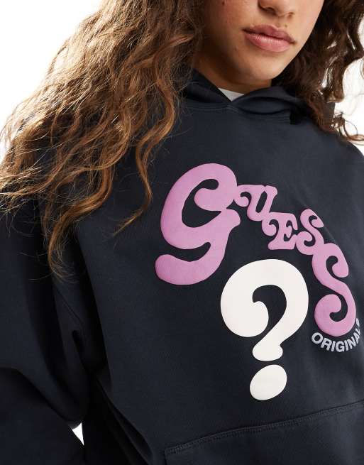 Guess Originals unisex co ord oversized wavy hoodie in washed black ASOS