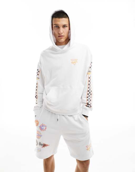 GUESS Originals unisex hot wheels hoodie in white - part of a set