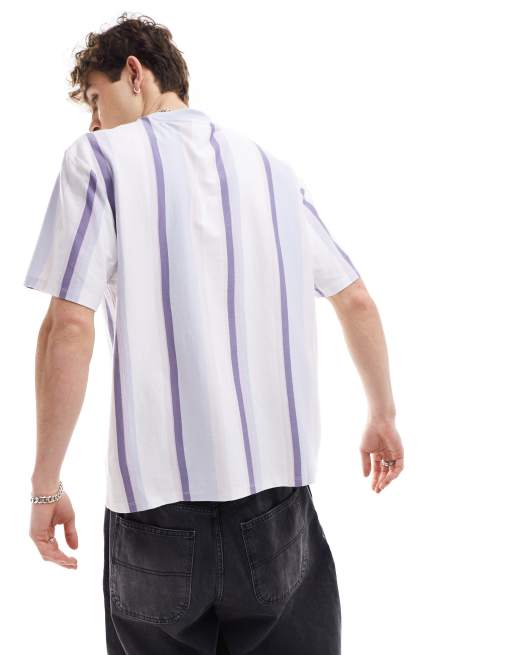 Guess striped shirt purple best sale