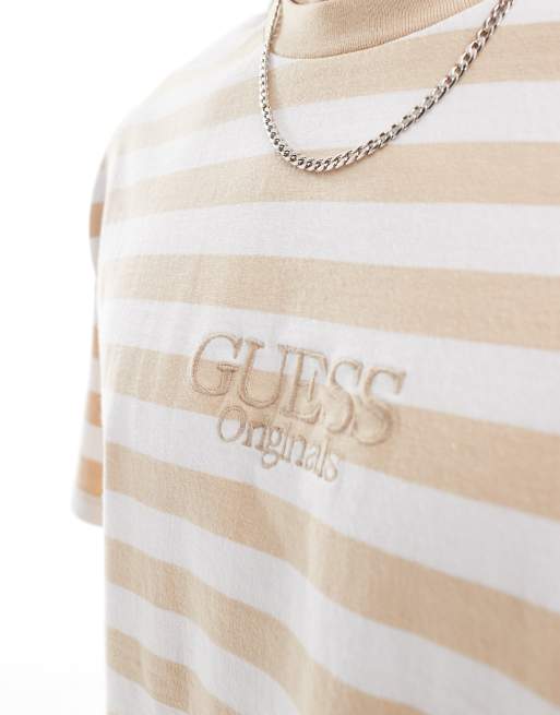 Pink striped guess t shirt clearance