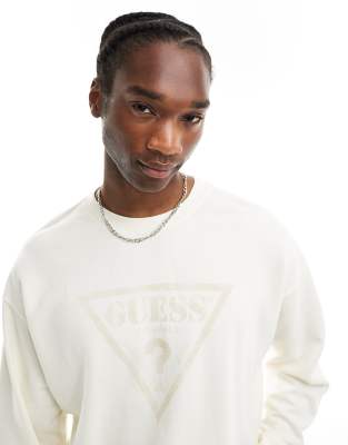 Guess Originals Guess Originals unisex sweatshirt in off white with vintage logo