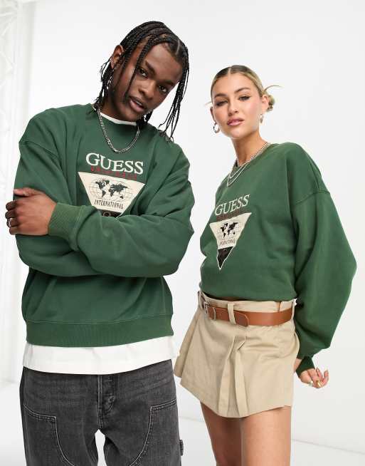 Guess triangle best sale logo sweatshirt