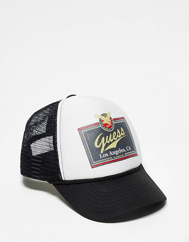Guess - originals unisex vintage printed trucker hat in black