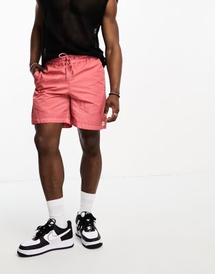 Guess Originals GUESS Originals washed nylon shorts in peach-Red