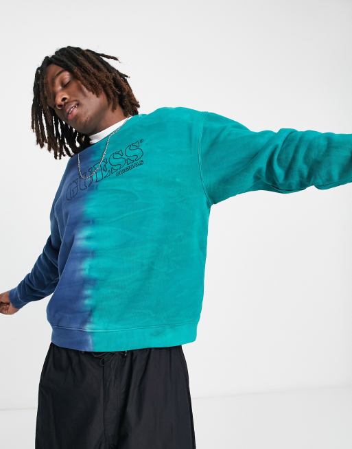 Guess Originals x Batman - Capsule - Sweatshirt met logo op de borst in groene en blauwe tie-dye 