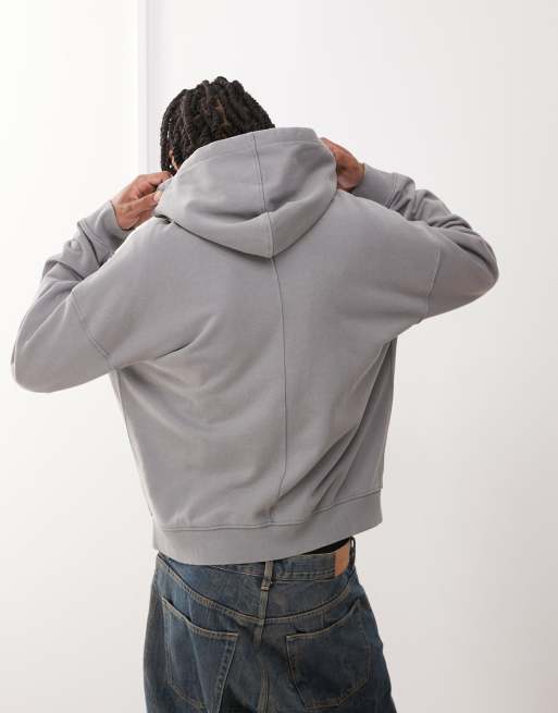 Guess Originals zip up garment dyed hoodie in gray | ASOS