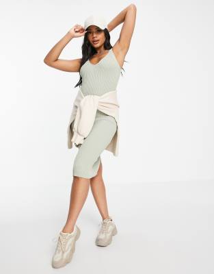 21a W新作 送料無料 In Dress Midi Ribbed Guess トップス ワンピース レディース ゲス Light Matcha Light Green ワンピーススーツ Feonnaaherbals Com