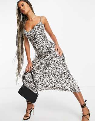 Guess scoop neck midi dress in leopard print ASOS