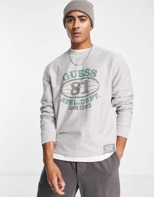 Guess sweatshirt with vintage globe logo in gray ASOS