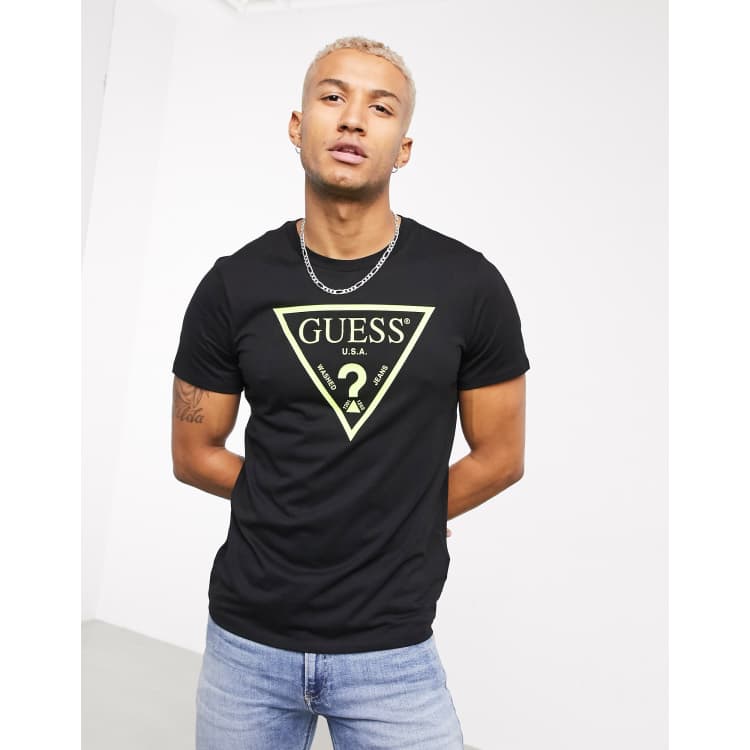 guess men's black t shirt