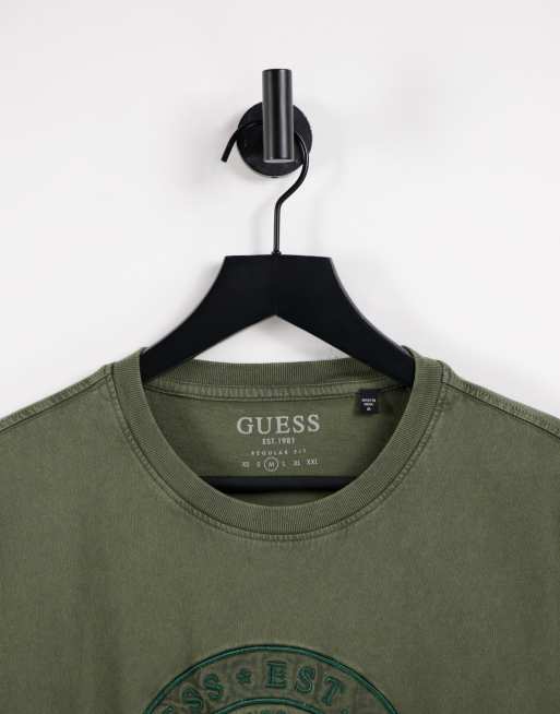 Olive green hot sale guess shirt