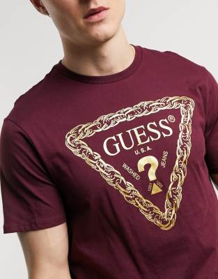 gold guess shirt