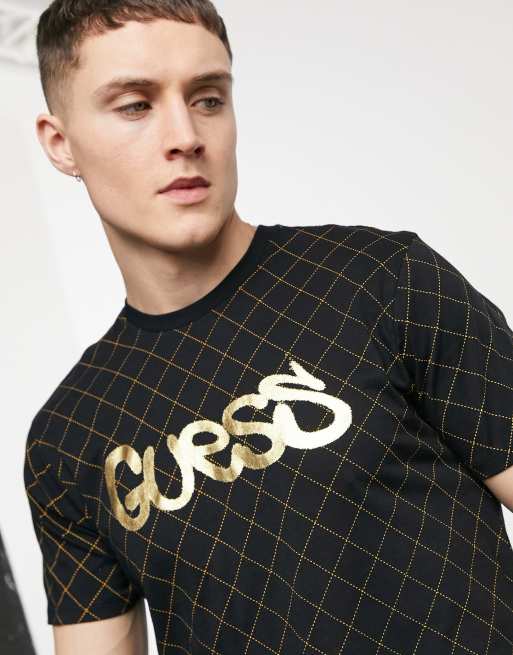 Guess gold t shirt on sale