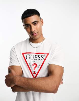 Guess Originals t-shirt with triangle chest logo in white