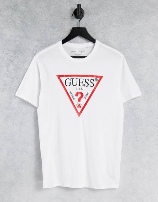 White guess 2025 logo t shirt