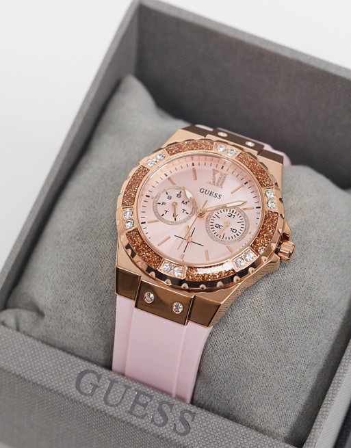 Guess watch with pink strap