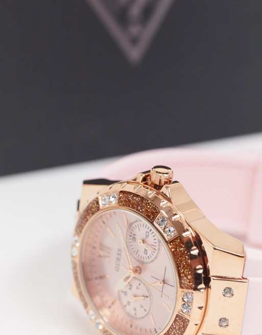 Guess watch with pink strap