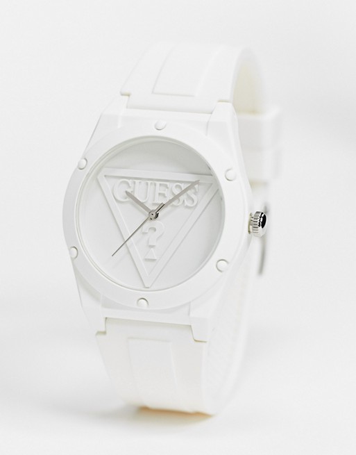 Guess watch with white strap and dial