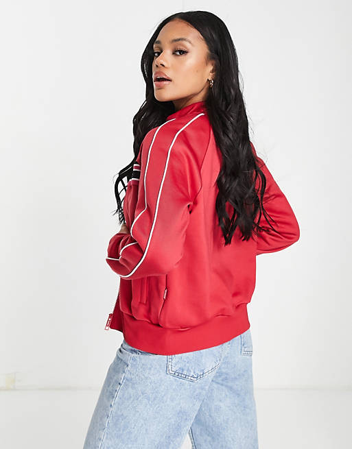Guess zip sport track jacket in red | ASOS