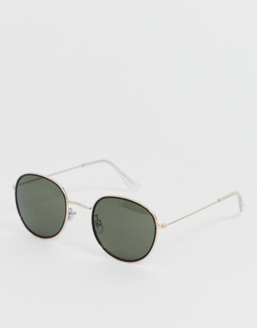 Guldfarvede runde solbriller fra Burton Menswear