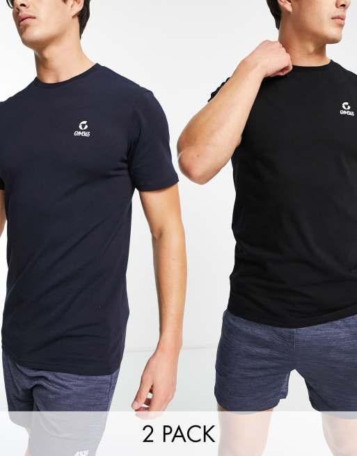 Gym 365 - Core - Multipakke med 2 T-shirts i sort/marineblå