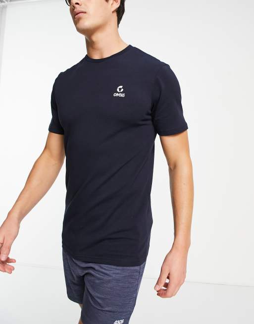 Gym 365 - Set van 2 core T-shirts in zwart/marineblauw, 2 van 4