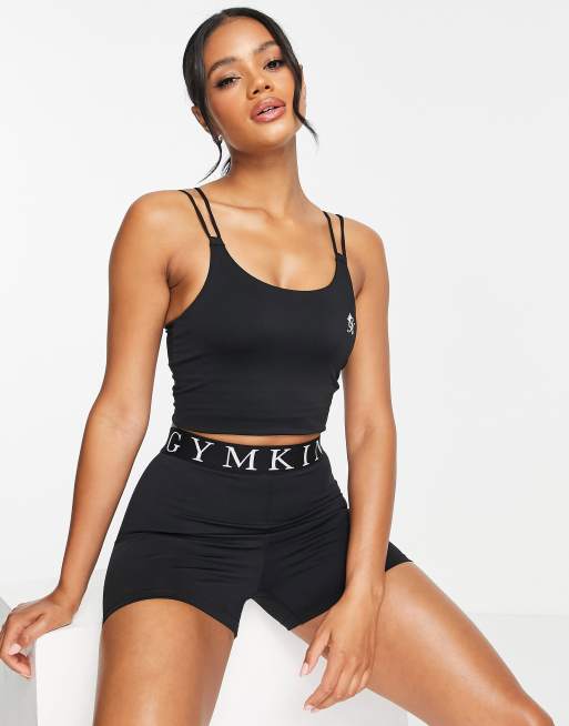 Gym King 365 long line light support sports bra tank in black, 3 of 4