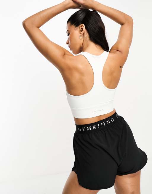Gym King - 365 - Sport bh met racerback en lichte ondersteuning in wit, 2 van 4