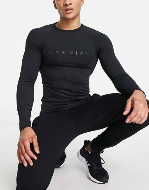 Gym King - Basislaag met lange mouwen in zwart 