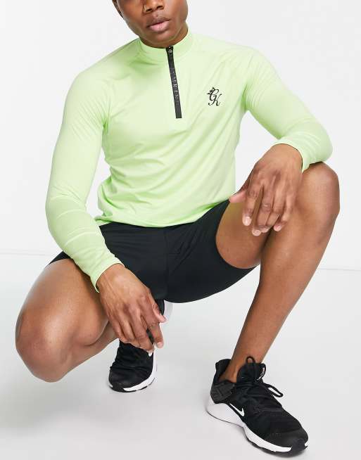 Gym King - Bolt - Top met 1/4 rits en lange mouwen in citrusgroen 