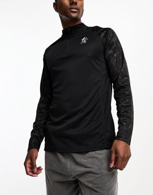 Gym King Flex 1/4 zip sweatshirt in black