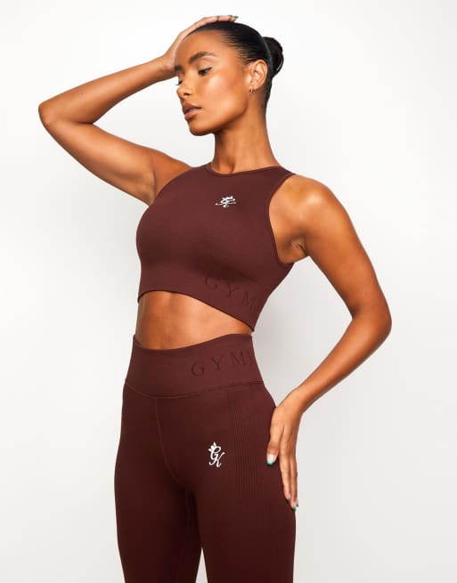 Gym King - Formation - Brassière côtelée - Chocolat