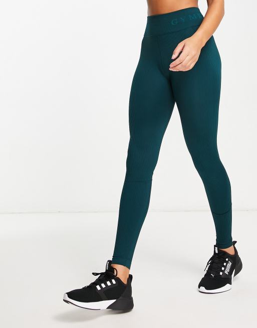 Gym King - Formation - Geribbelde legging in groen