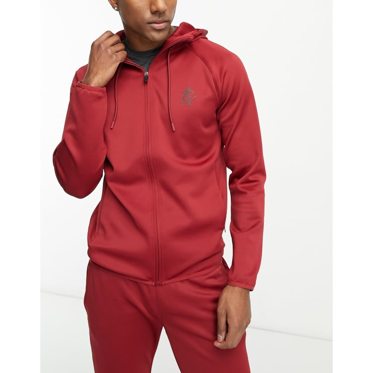 Gym King Fundamental lightweight poly hoodie in red ASOS