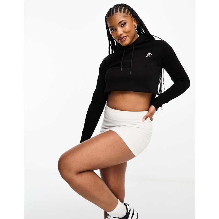 Gym King Fundamental Sky cropped hoodie in black ASOS